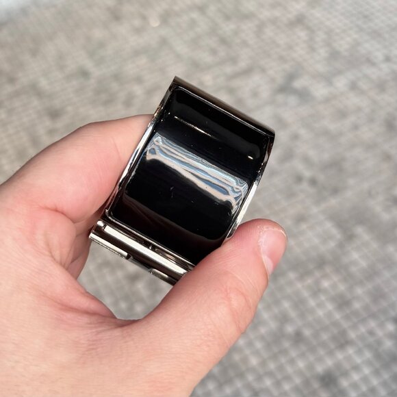 Hermès Black Enamel Extra Wide Clic Clac H PHW Bracelet - Picture 9 of 12